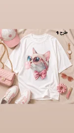 تیشرت طرح گربه 